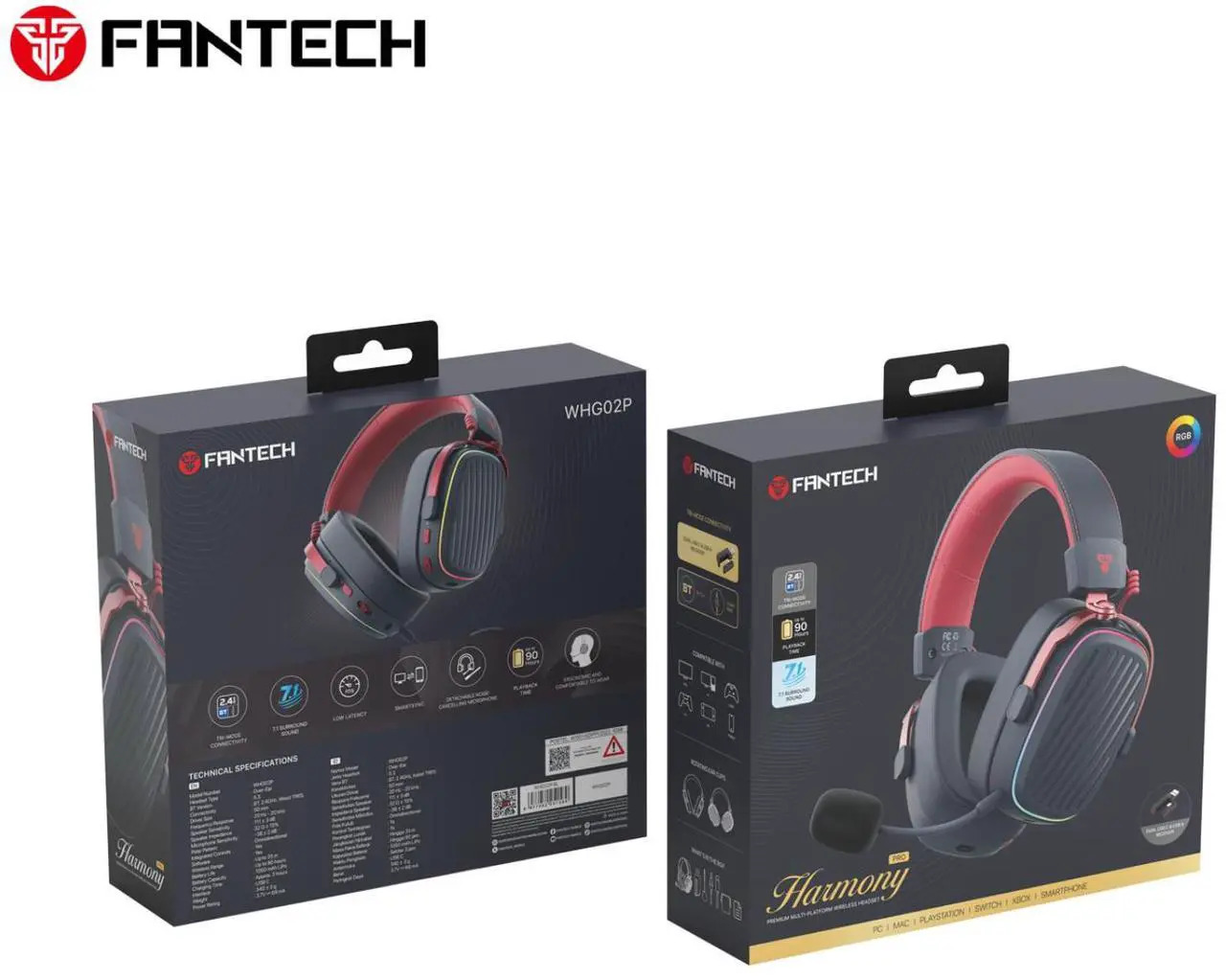 سماعات راس وايرلس Fantech WHG02P HARMONY PRO
