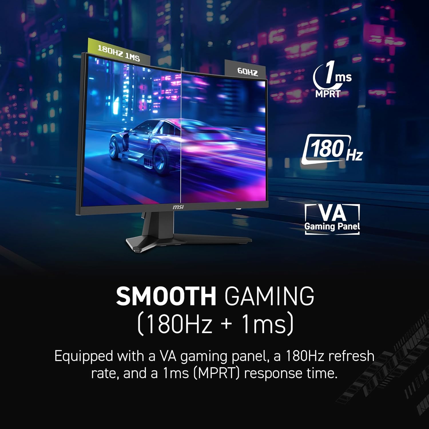 شاشة منحنية MSI MAG 24-inch FHD Gaming Monitor 180Hz