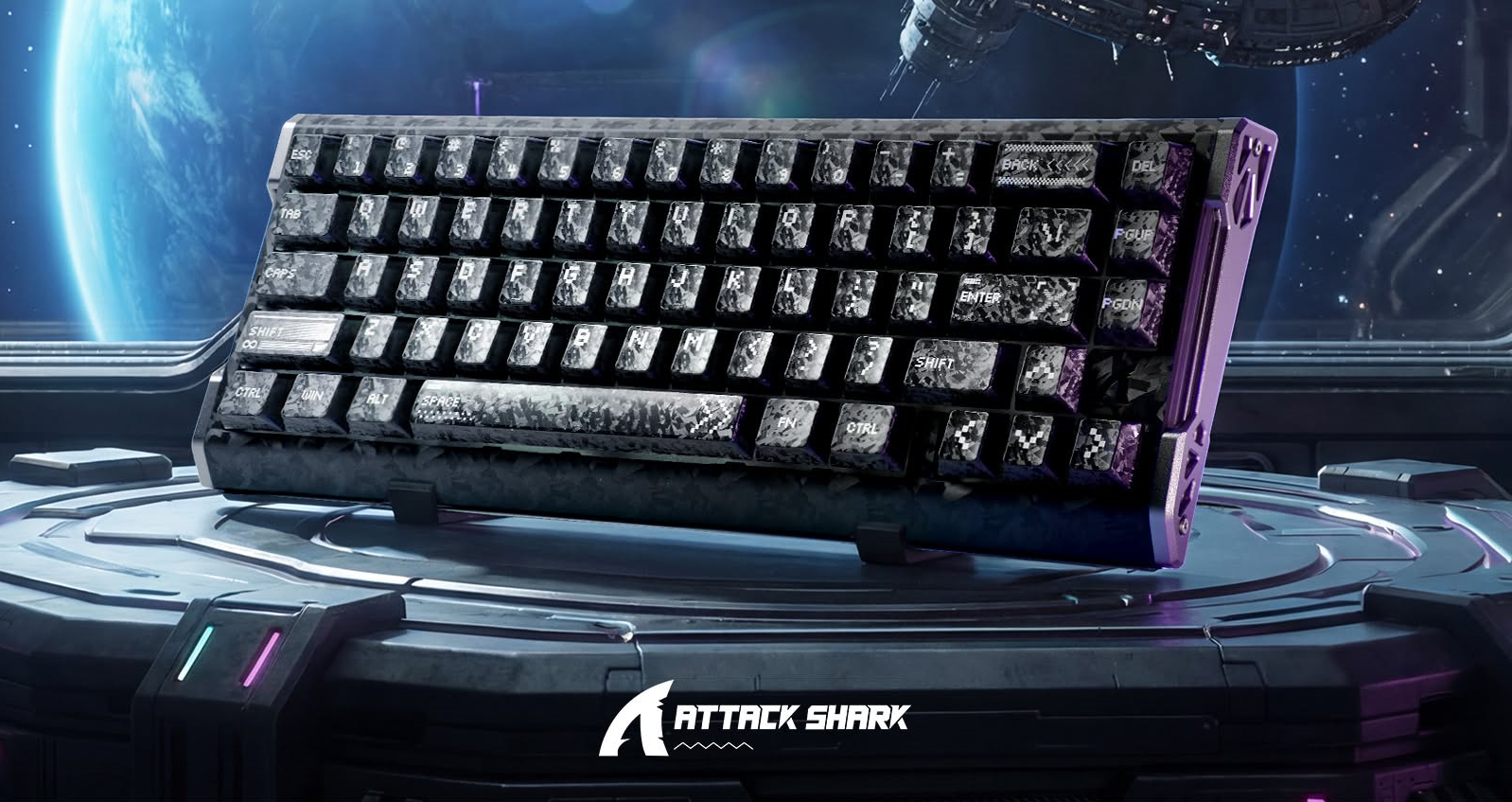 كيبورد مغناطيسي كربون ATTACKSHARK R68 HE