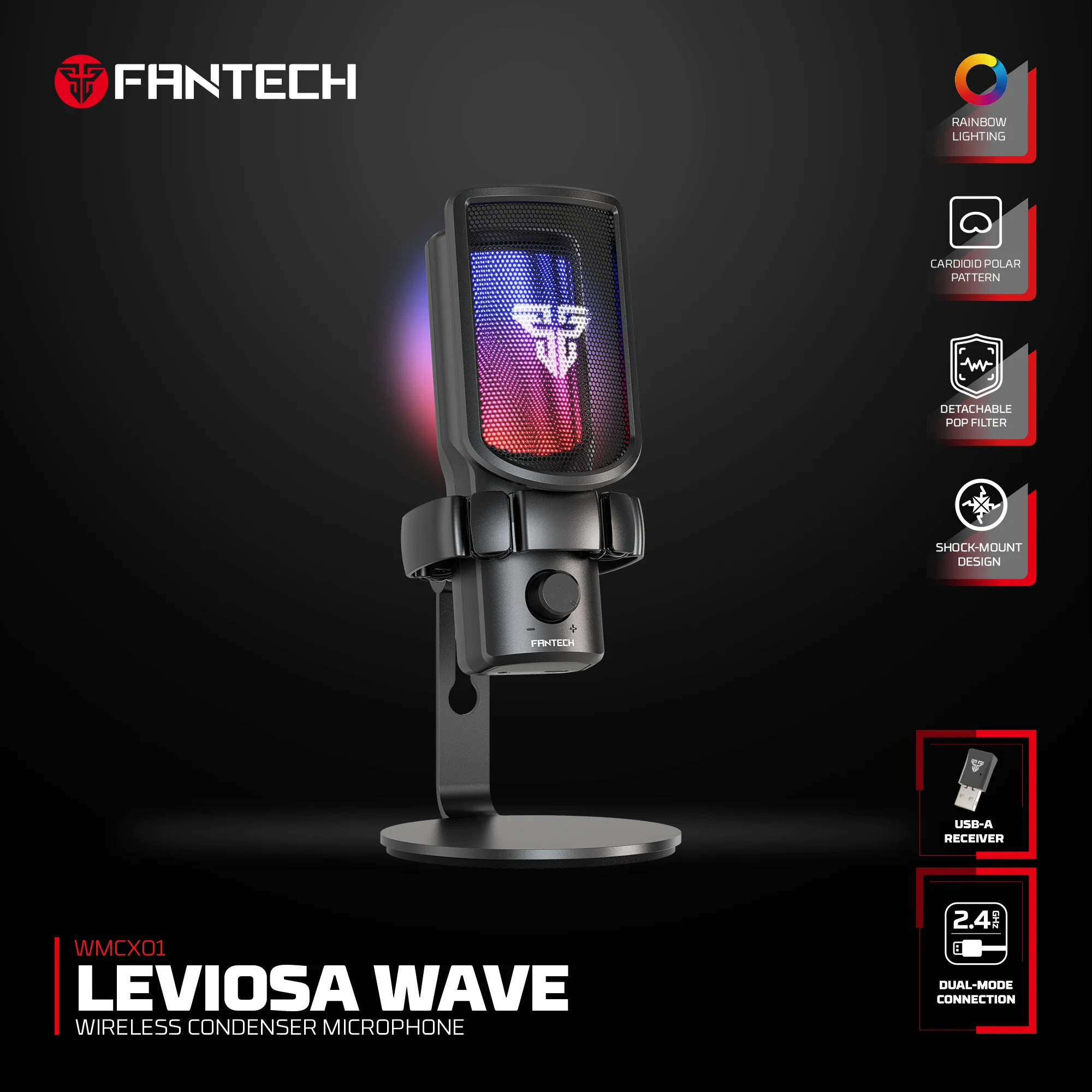 ميكروفون وايرلس احترافي Fantech wmcx01