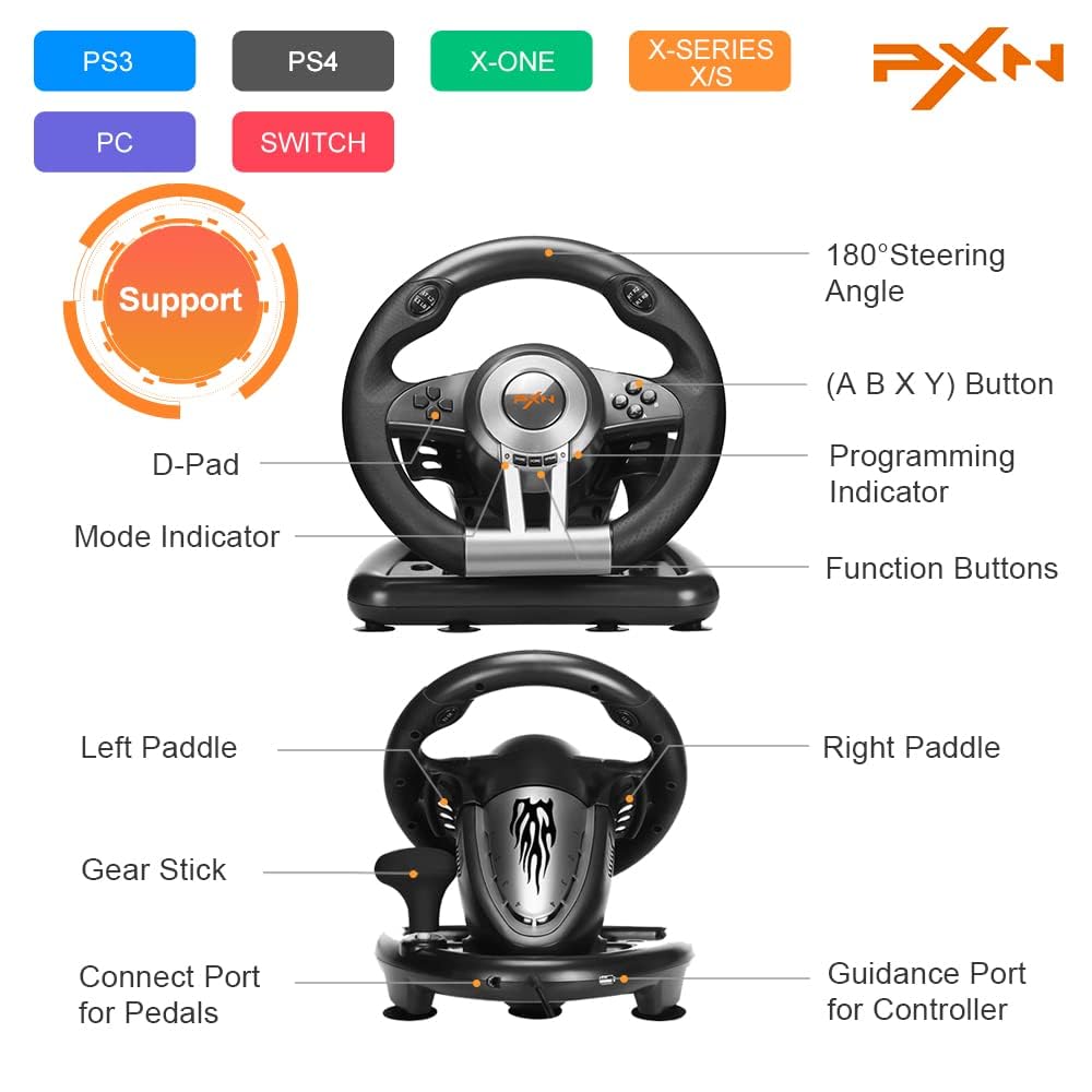 ستيرينج ودعسات PXN V3 PRO Racing Wheel