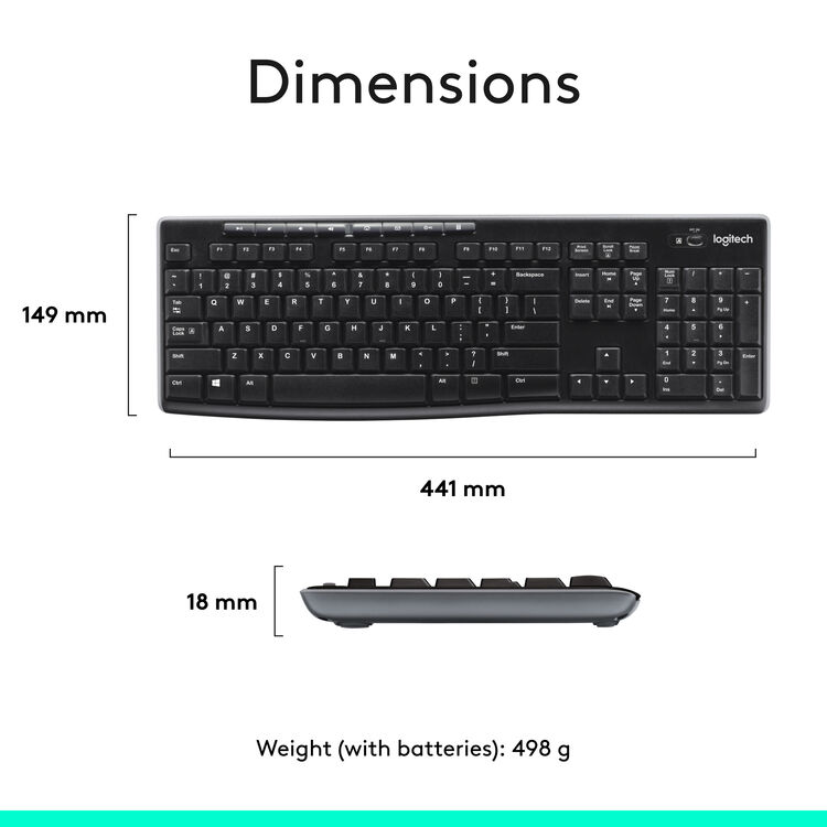 طقم كيبورد وماوس لاسلكي Logitech MK270