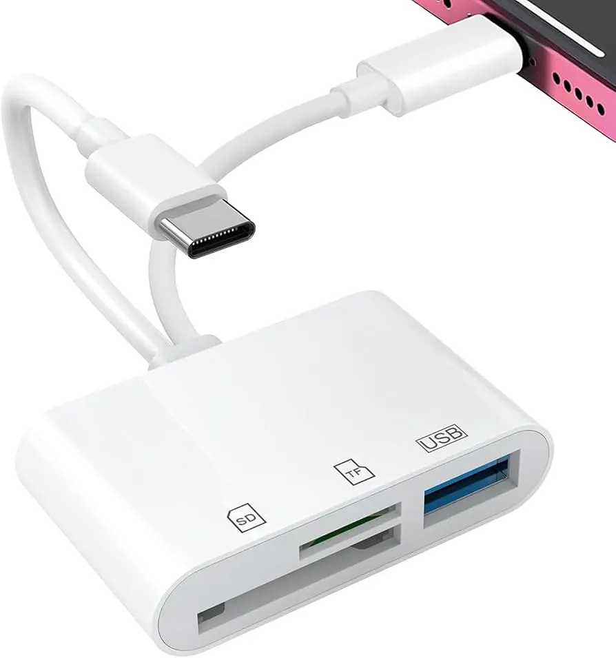 Generic Lightning+USB-C to SD/TF/USB Camera Card Reader