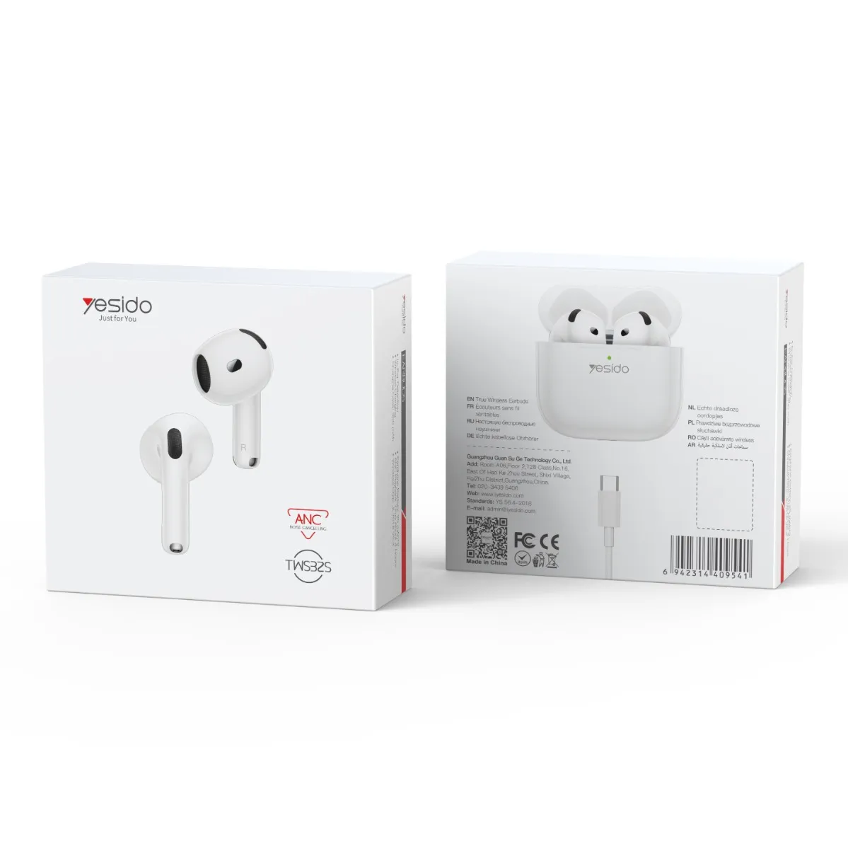 سماعة أذن بلوتوث YESIDO TWS32S AirPods 4