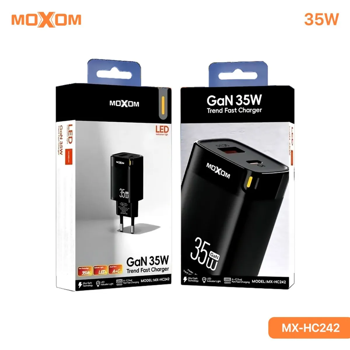 عظمة شاحن MOXOM MX-HC242 35W