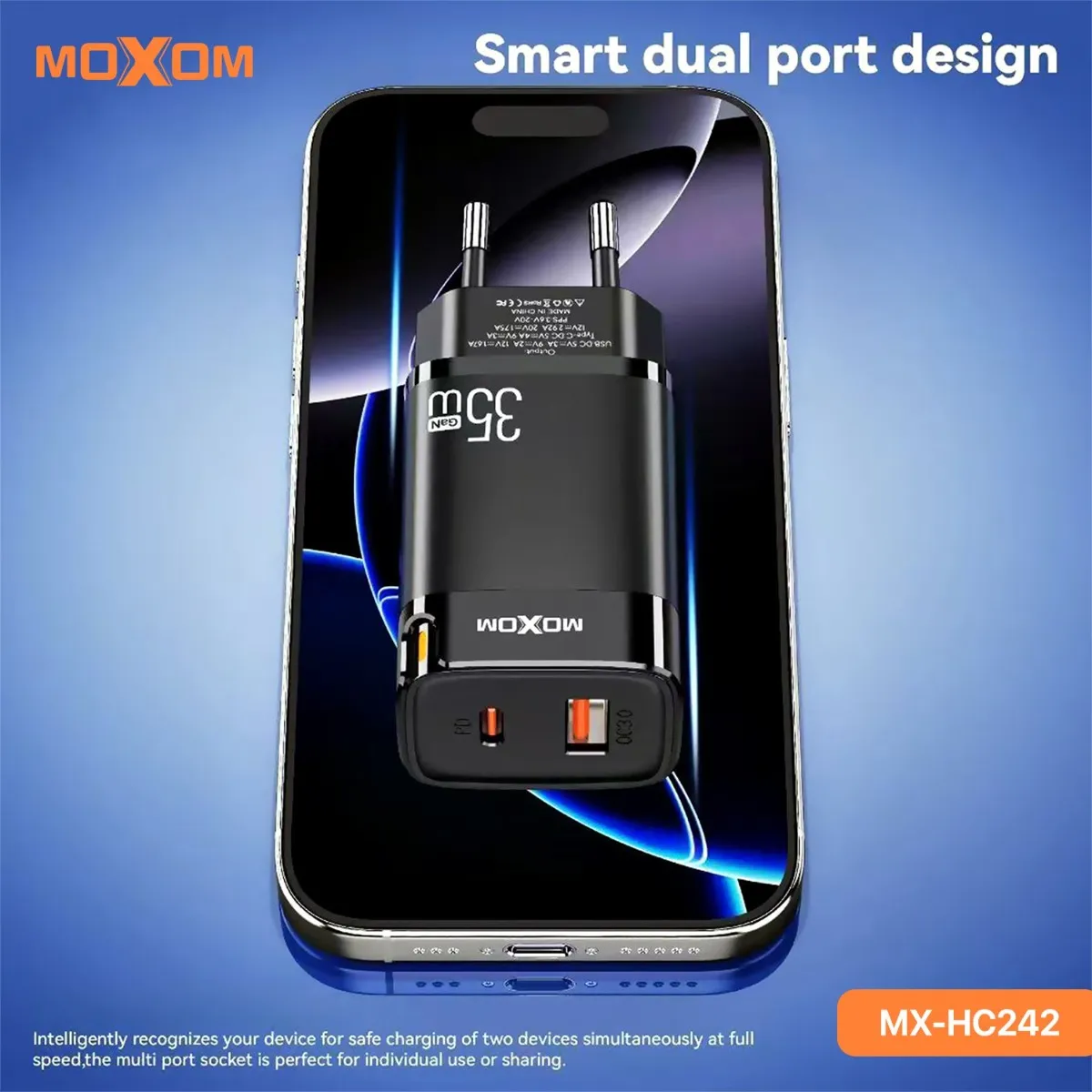 عظمة شاحن MOXOM MX-HC242 35W