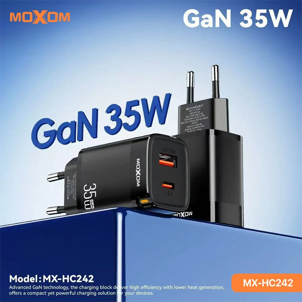 عظمة شاحن MOXOM MX-HC242 35W