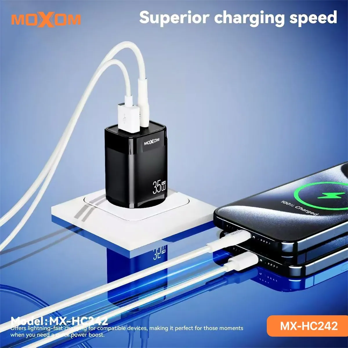 عظمة شاحن MOXOM MX-HC242 35W