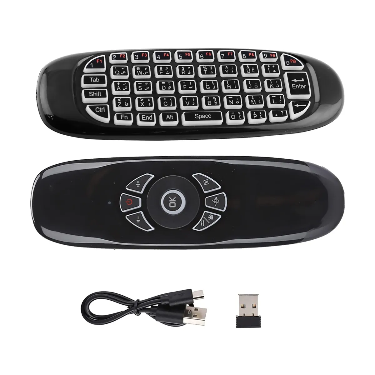 ريموت TV BOX (ماوس | كيبورد | شحن | إضاءة RGB) C120 TV