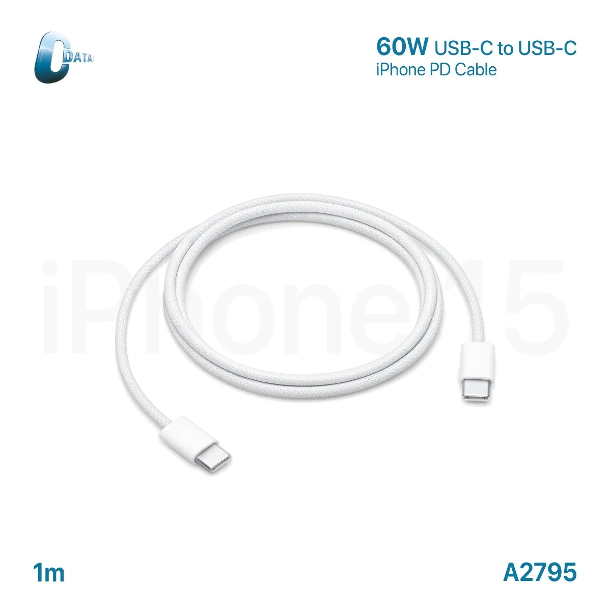 كيبل آيفون اصلي  15 PD 60W C-Data