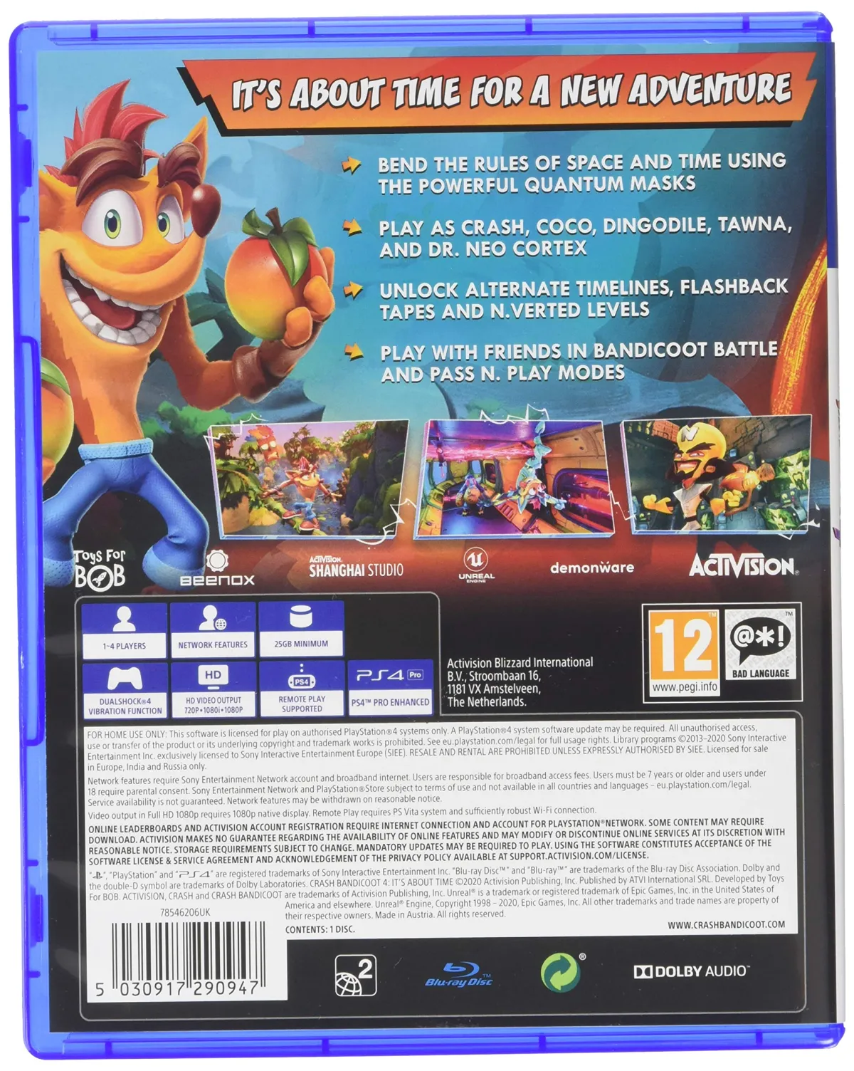 CRASH BANDICOOT 4 ITS ABOUT TIME PS4 CD