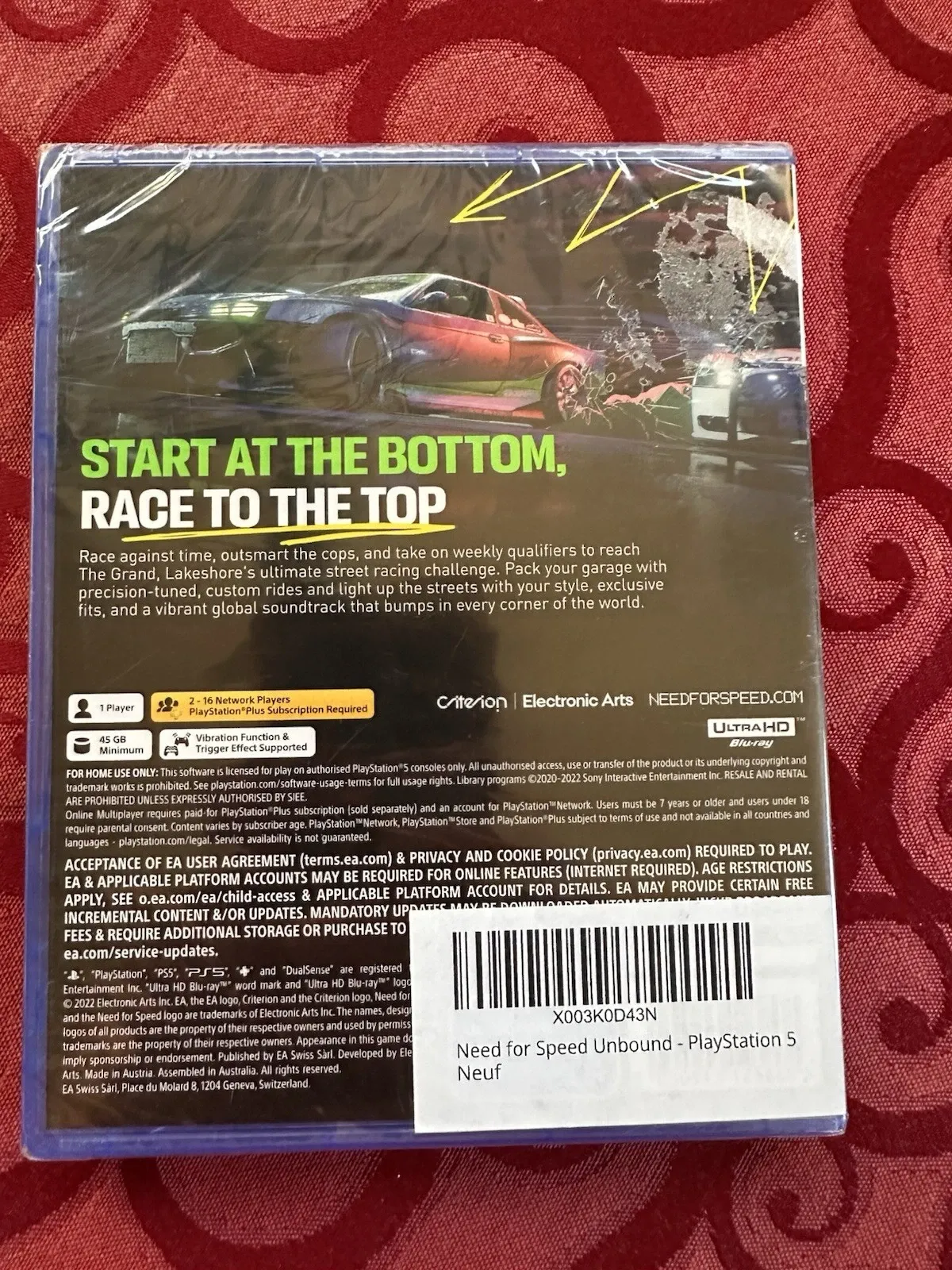NFS UNBOUND PS5 CD