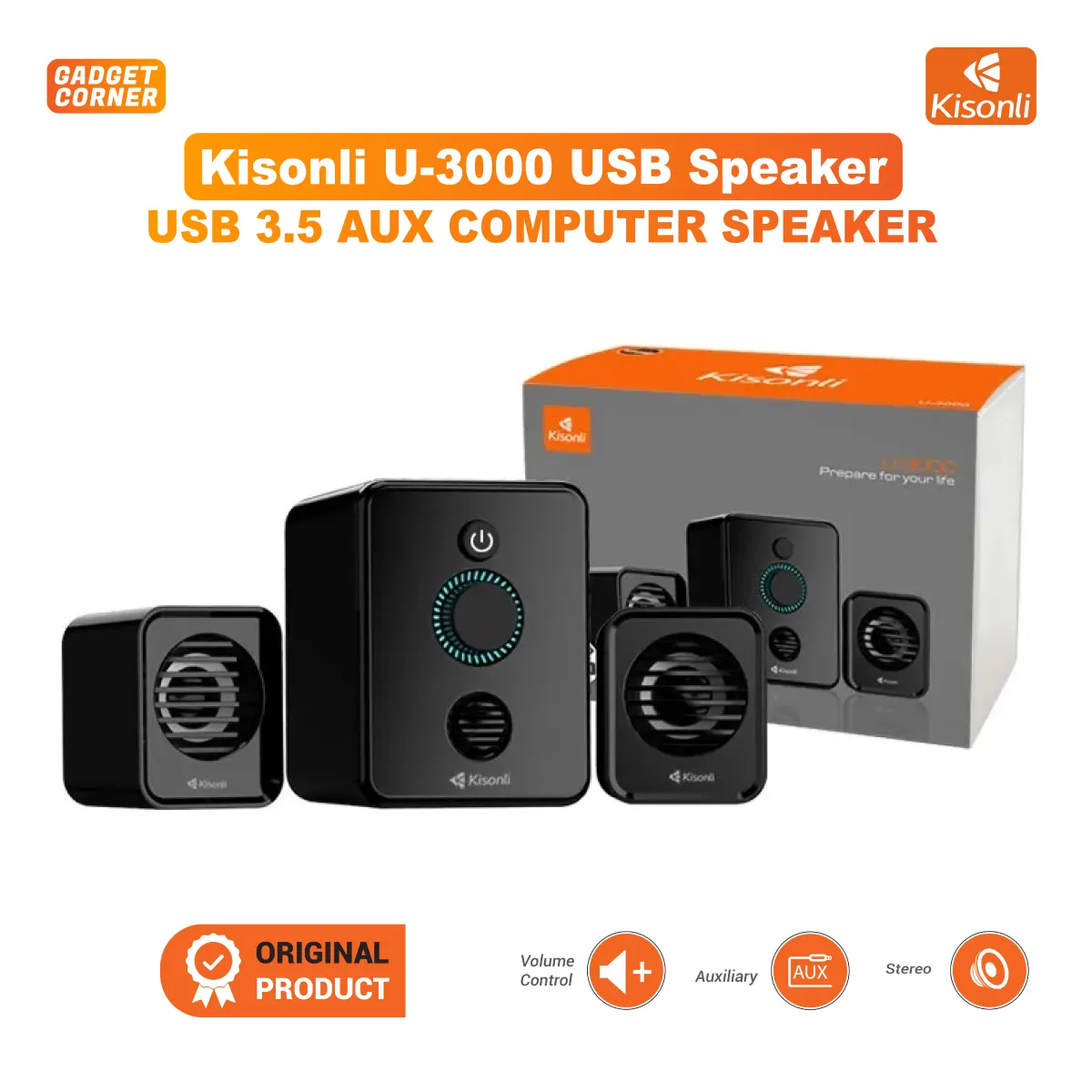 سماعات كمبيوتر + بلوتوث Kisonli U3000