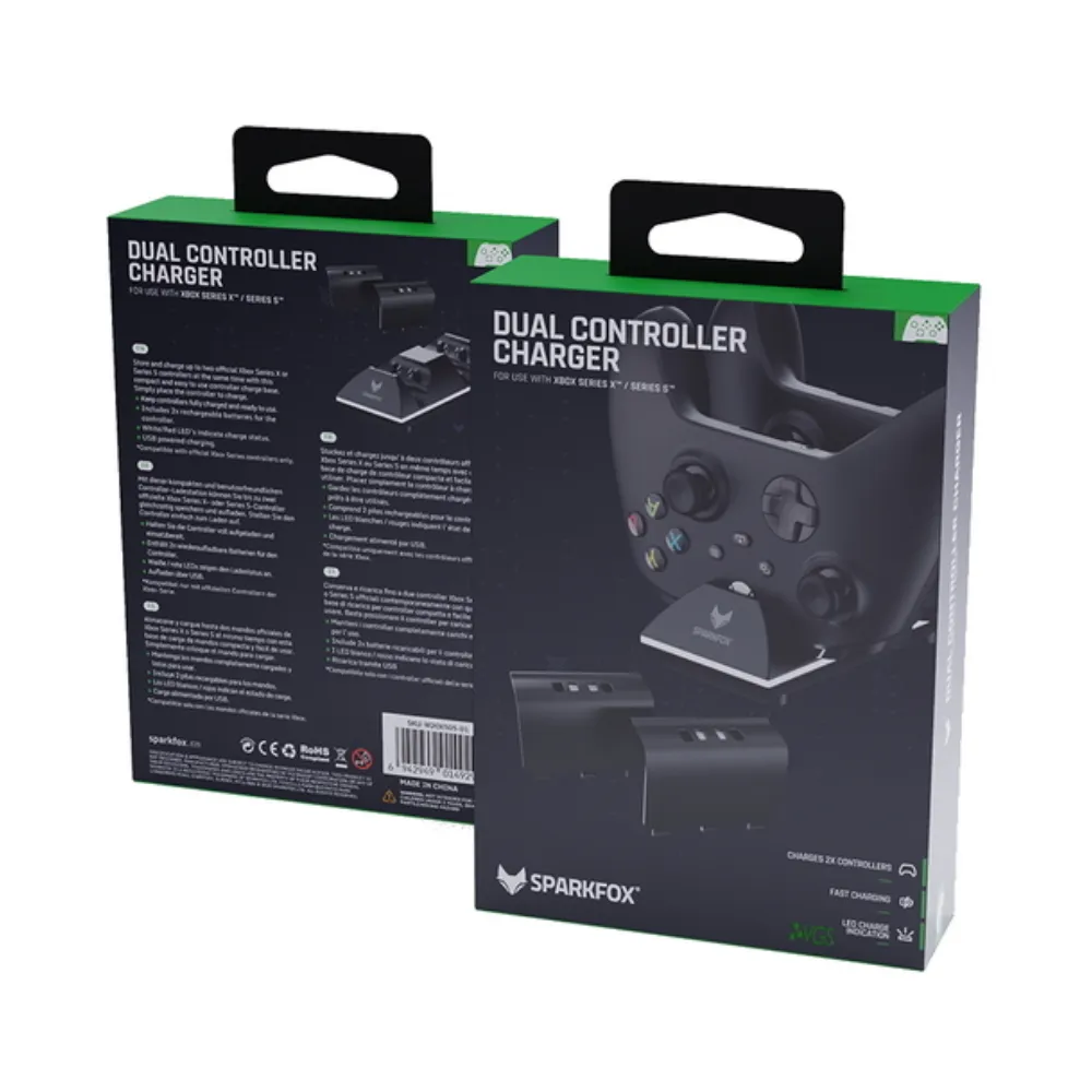 شاحن يد تحكم مزدوج SPARKFOX W20X504-B DUAL CONTROLLER XBOX