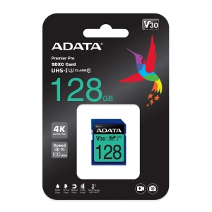 ذاكرة كاميرا ADATA Premier Pro 128GB V30S SDXC UHS-I U3