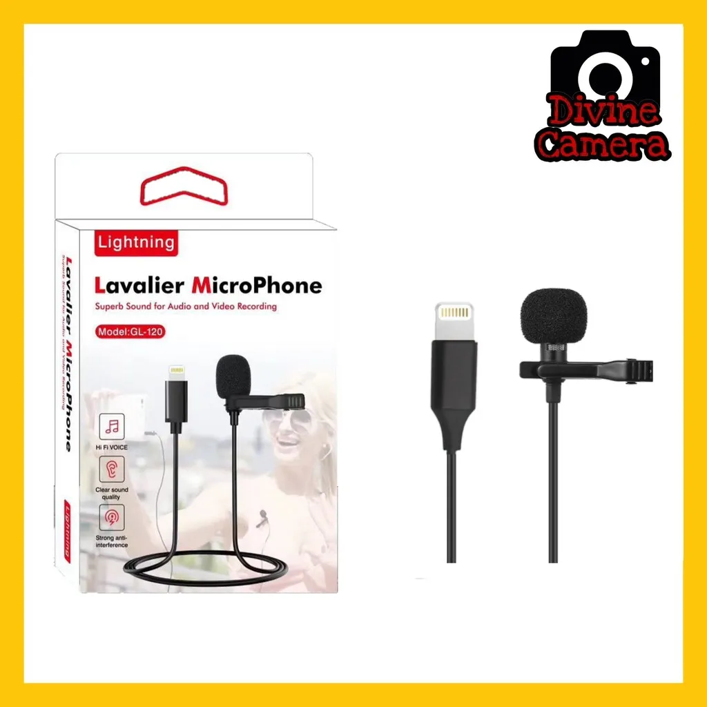 ميكروفون سلكي Lavalier Microphone Lightning GL-120
