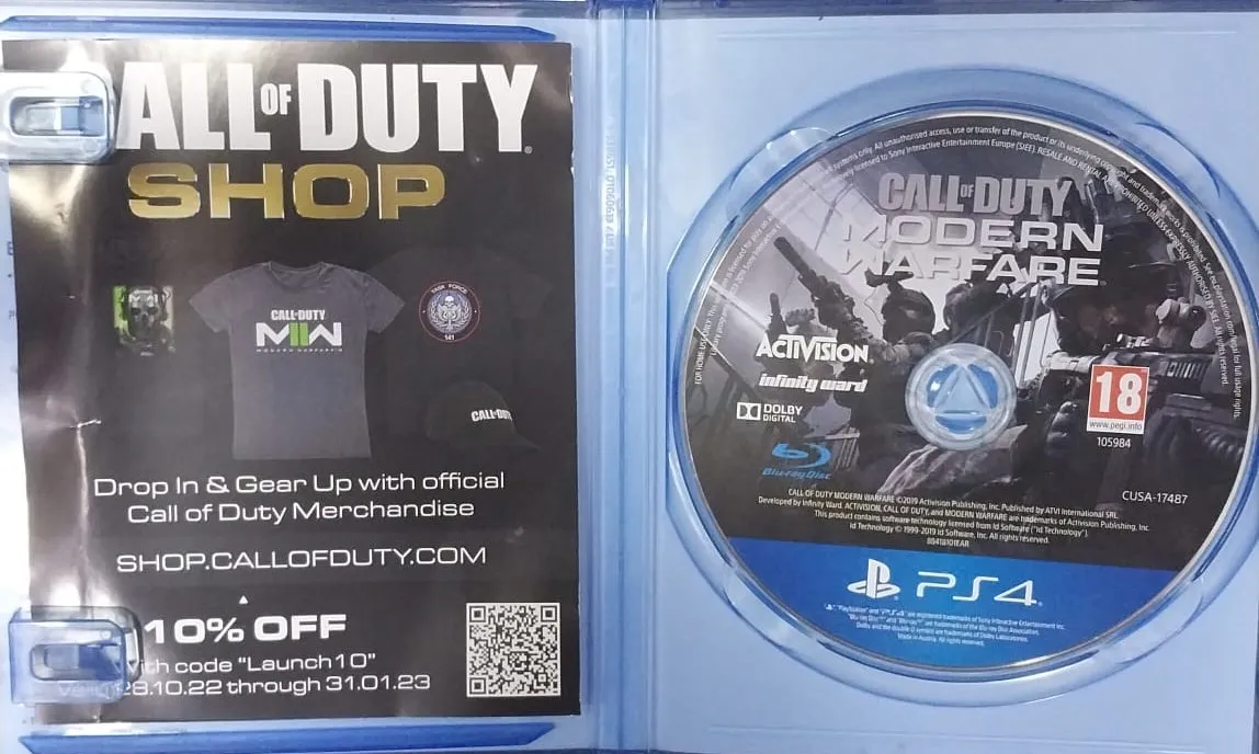 CALL OF DUTY MODERN WAR FARE PS4 CD