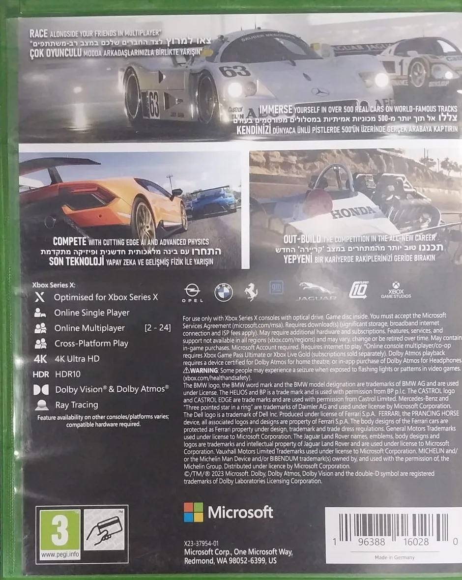 FORZA MOTORSPORT XBOX Series X CD