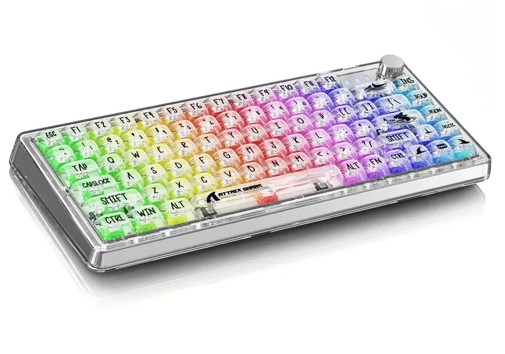 كيبورد ميكانيكي شفاف Attack Shark K75 RGB