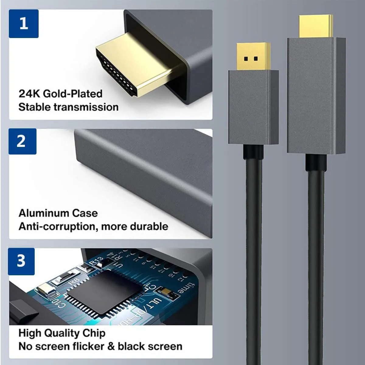 كيبل Gold Touch DP TO HD Cable 4K 5M