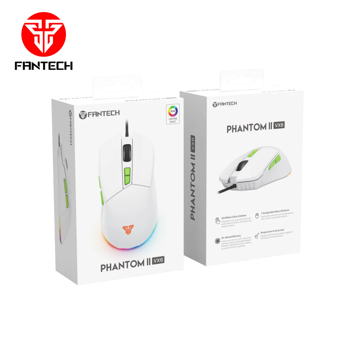 ماوس ابيض  fantech VX6 Phantom II