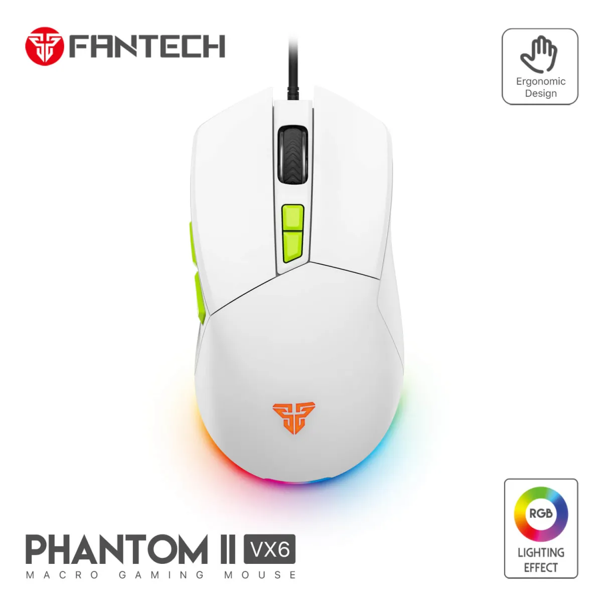 ماوس ابيض  fantech VX6 Phantom II