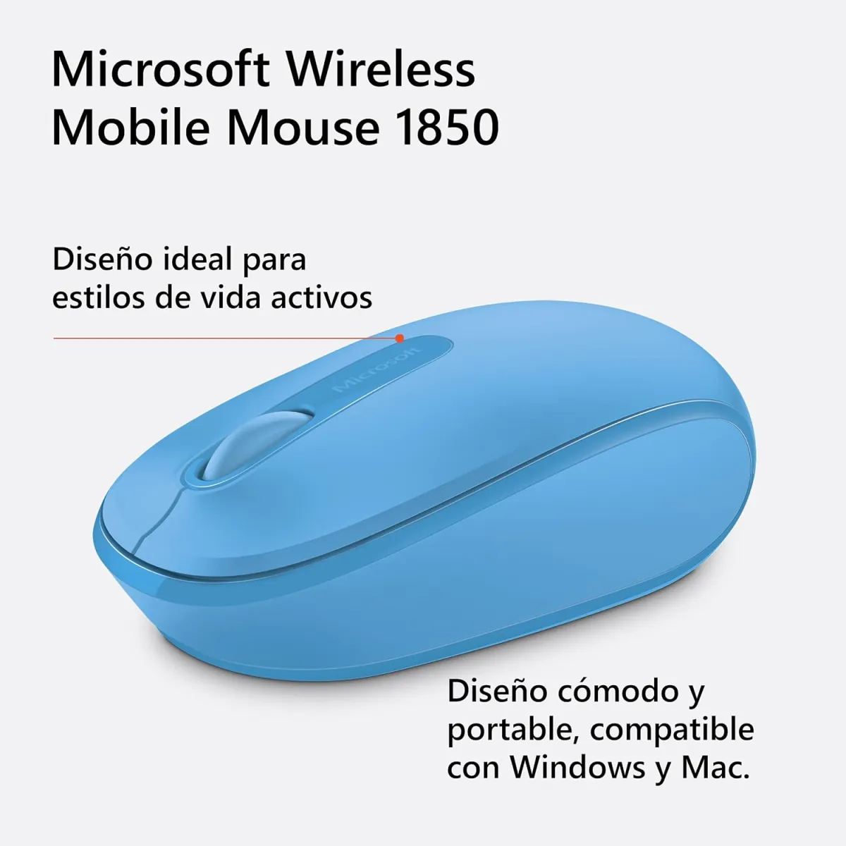 ماوس ازرق لاسلكي اصلي Microsoft 1850