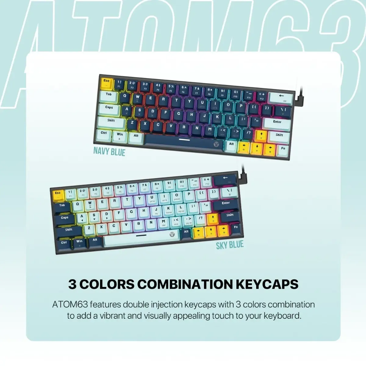 كيبورد ميكانيكي سلكي FANTECH ATOM63 MK874