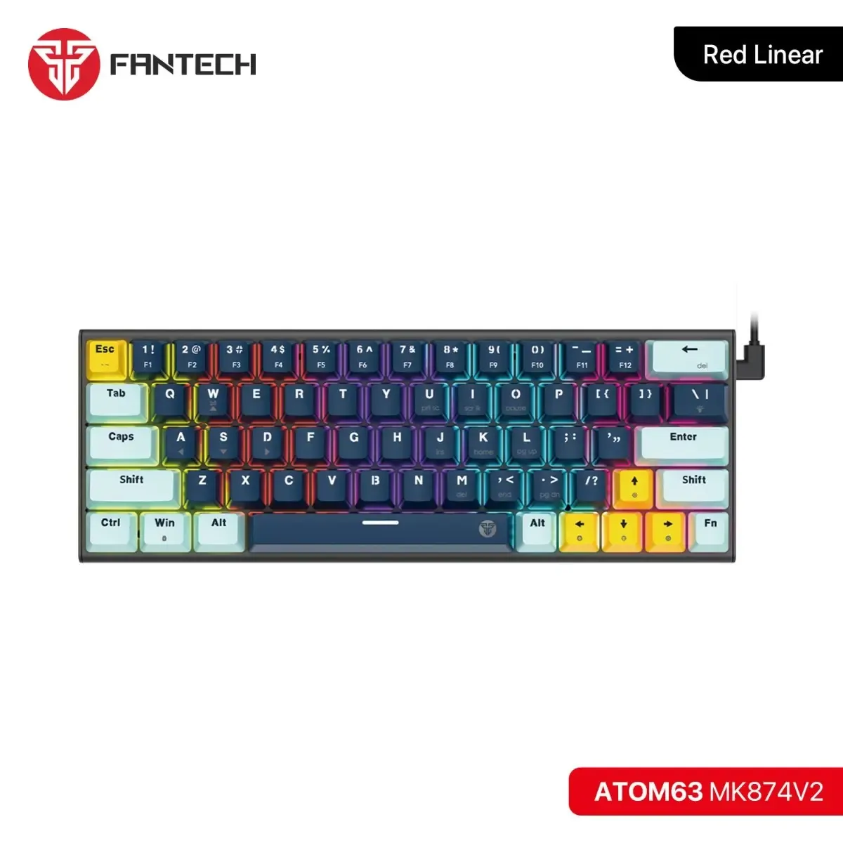 كيبورد ميكانيكي سلكي FANTECH ATOM63 MK874