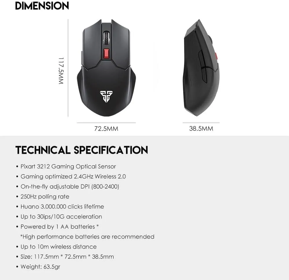 ماوس لاسلكي FANTECH CRUISER WG11 Silent